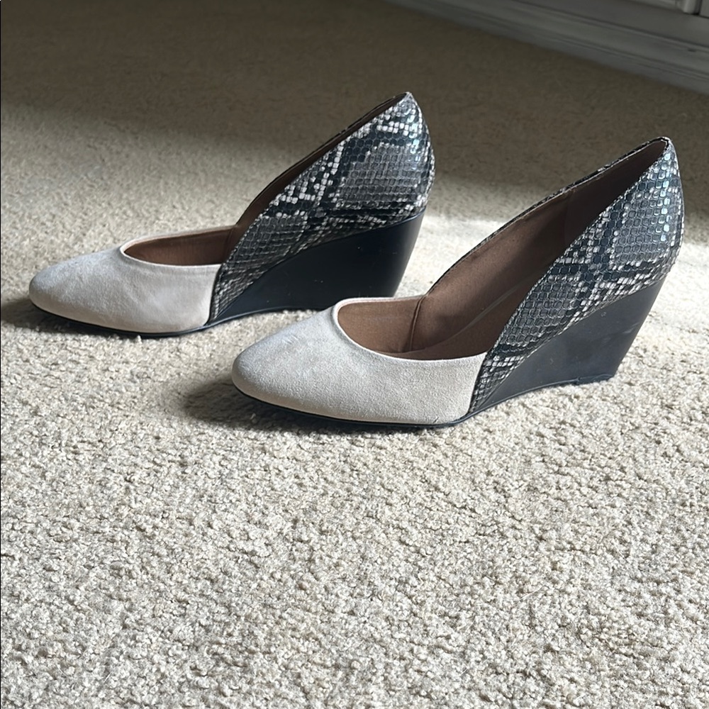 Women's Snake Print Wedge Shoes